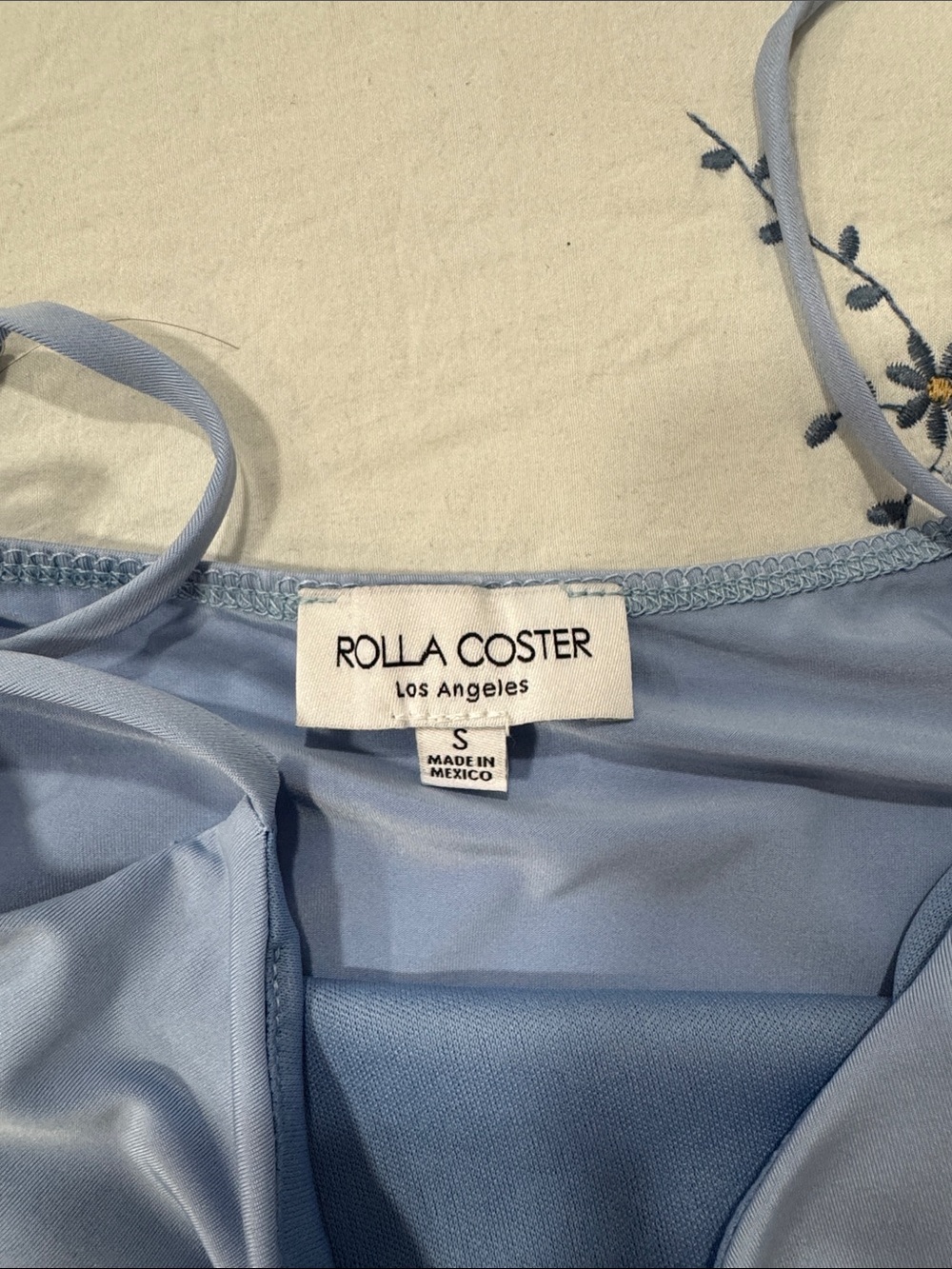 Rolla Coster Slate Blue Ruched Ruffle Slip Dress - Picture 2 of 5
